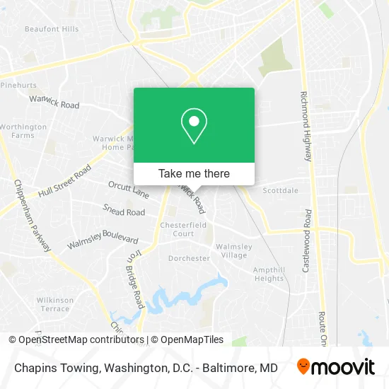 Chapins Towing map