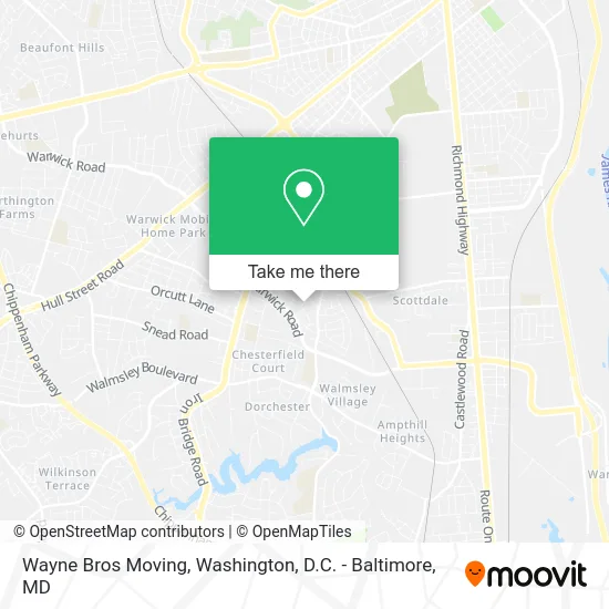 Wayne Bros Moving map
