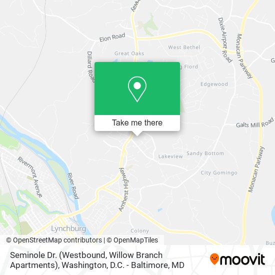 Seminole Dr. (Westbound, Willow Branch Apartments) map
