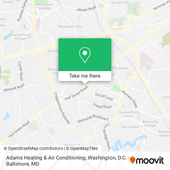 Adams Heating & Air Conditioning map