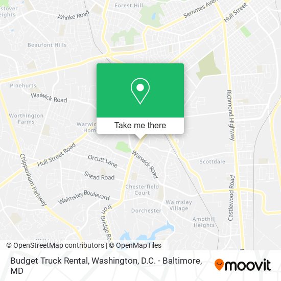 Budget Truck Rental map