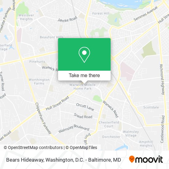 Bears Hideaway map