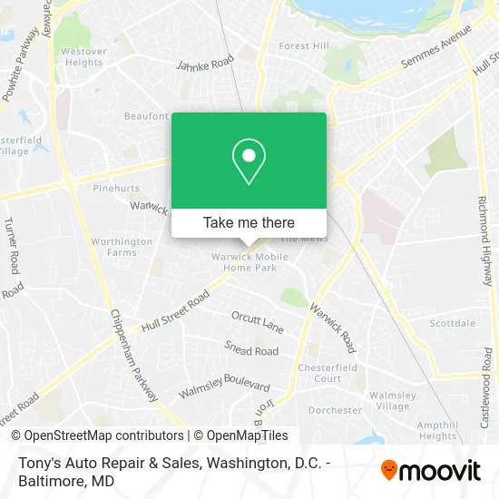 Tony's Auto Repair & Sales map