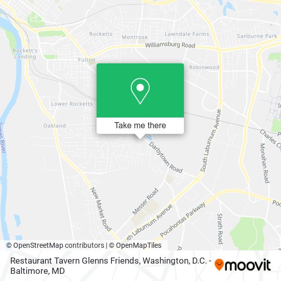 Mapa de Restaurant Tavern Glenns Friends