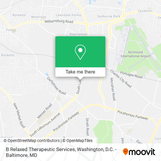 B Relaxed Therapeutic Services map