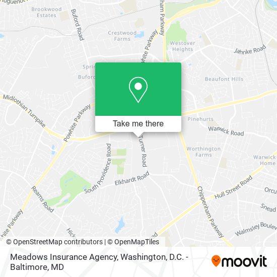 Mapa de Meadows Insurance Agency