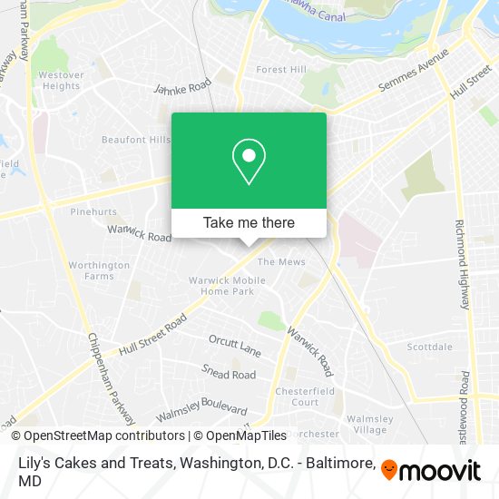 Lily's Cakes and Treats map