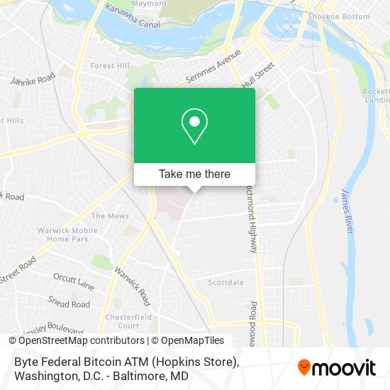 Mapa de Byte Federal Bitcoin ATM (Hopkins Store)