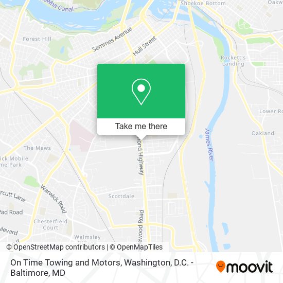 On Time Towing and Motors map