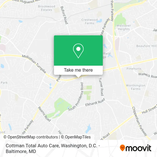 Cottman Total Auto Care map