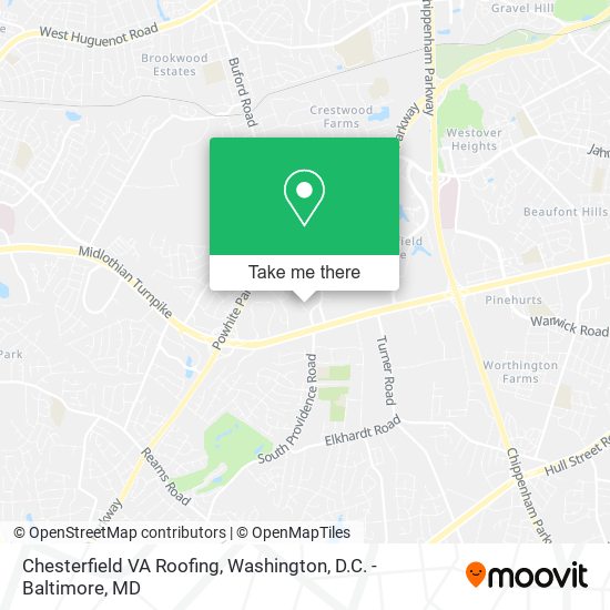 Mapa de Chesterfield VA Roofing