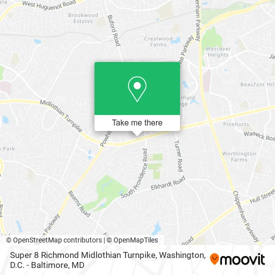 Super 8 Richmond Midlothian Turnpike map