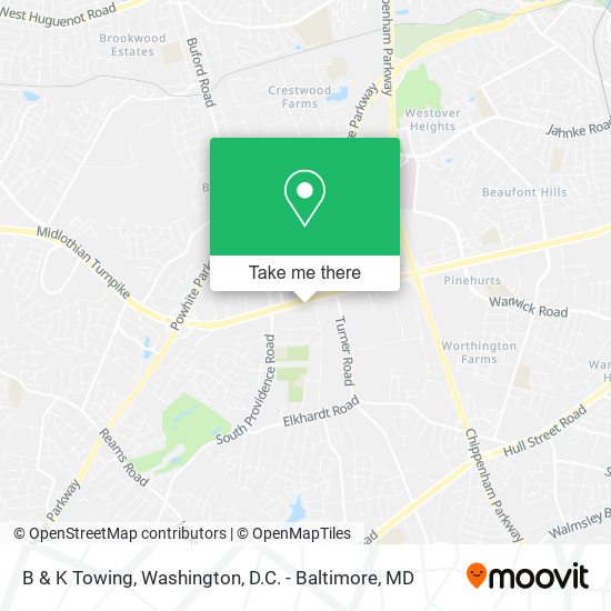 B & K Towing map