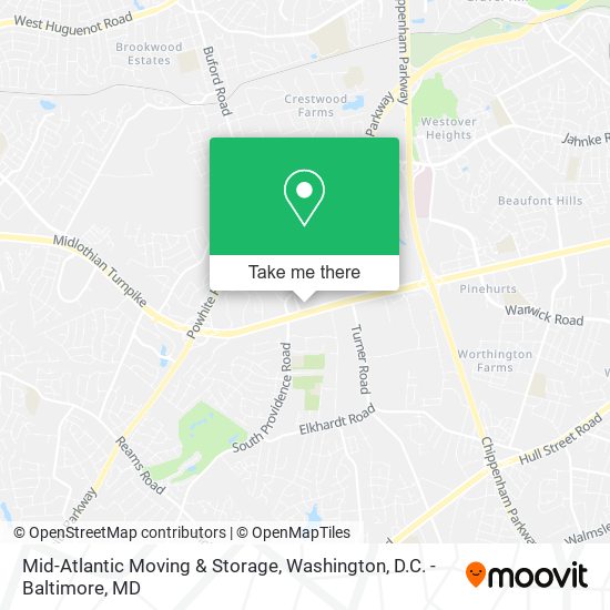Mid-Atlantic Moving & Storage map