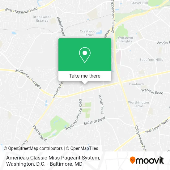 America's Classic Miss Pageant System map