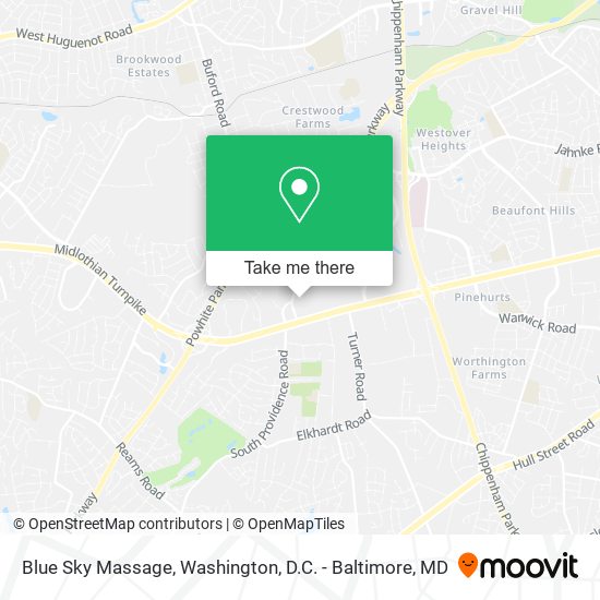 Blue Sky Massage map