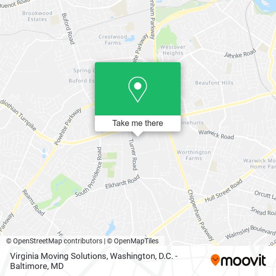 Virginia Moving Solutions map