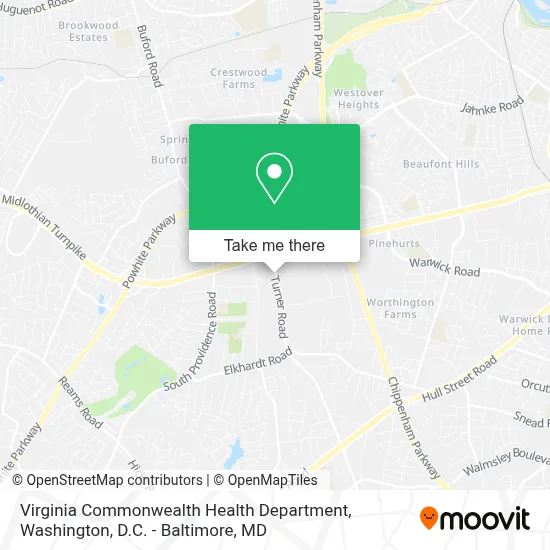 Virginia Commonwealth Health Department map