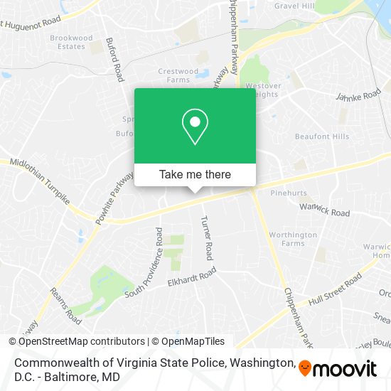 Mapa de Commonwealth of Virginia State Police
