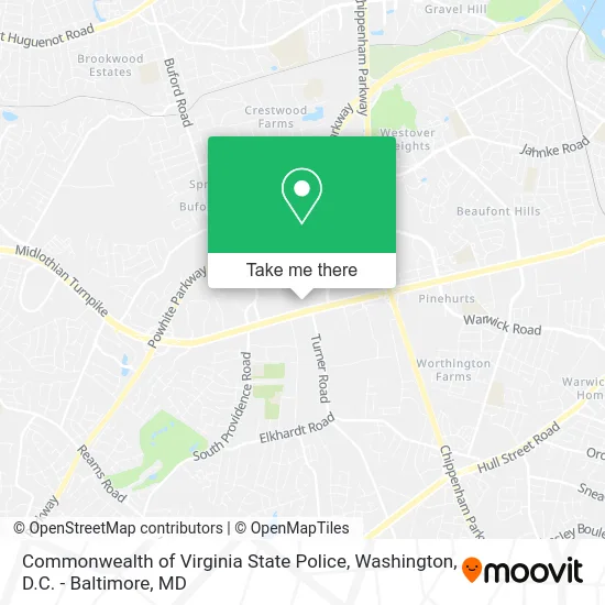 Commonwealth of Virginia State Police map