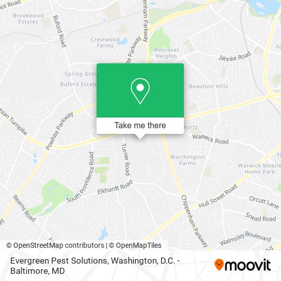 Evergreen Pest Solutions map