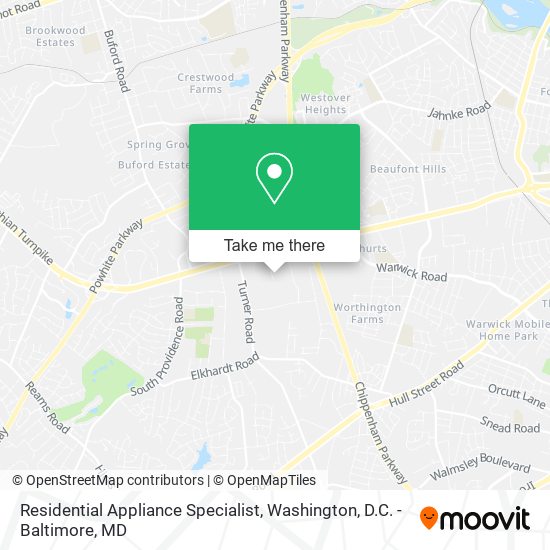 Residential Appliance Specialist map