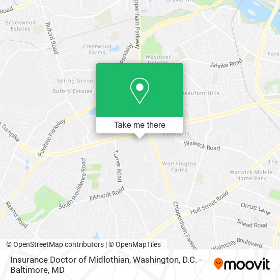 Mapa de Insurance Doctor of Midlothian