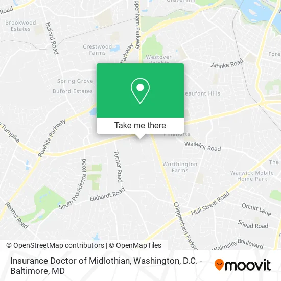 Insurance Doctor of Midlothian map