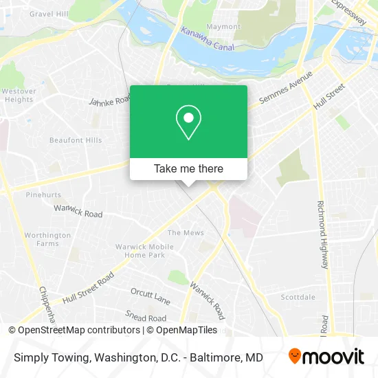 Simply Towing map