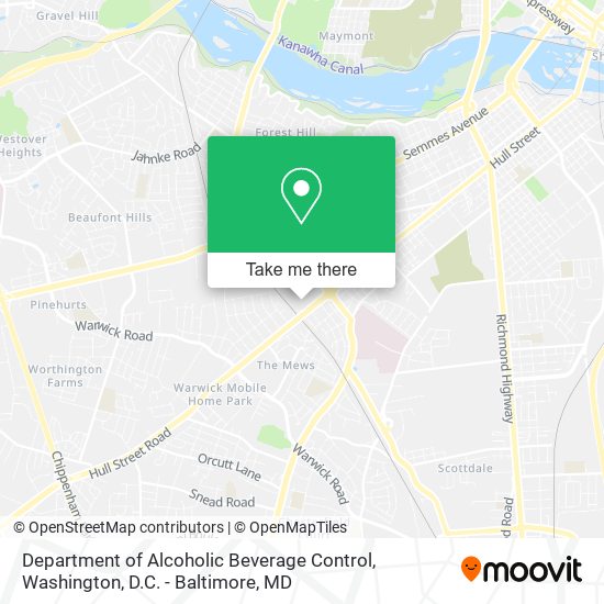 Department of Alcoholic Beverage Control map