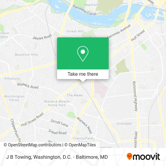 J B Towing map