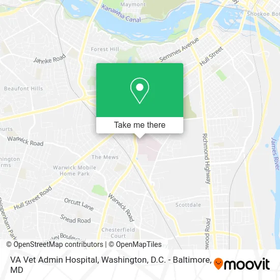 VA Vet Admin Hospital map