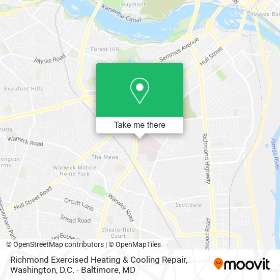 Richmond Exercised Heating & Cooling Repair map