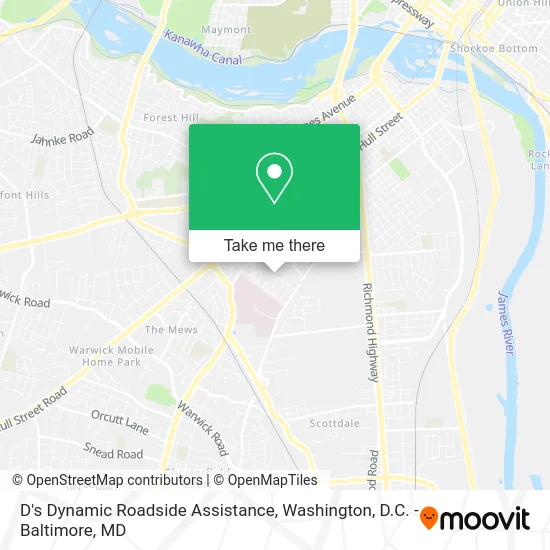 D's Dynamic Roadside Assistance map