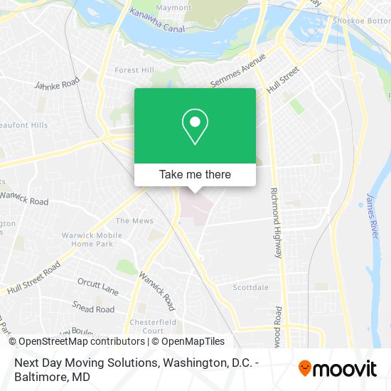 Next Day Moving Solutions map