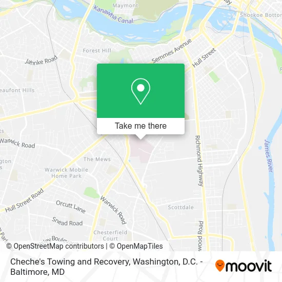Cheche's Towing and Recovery map