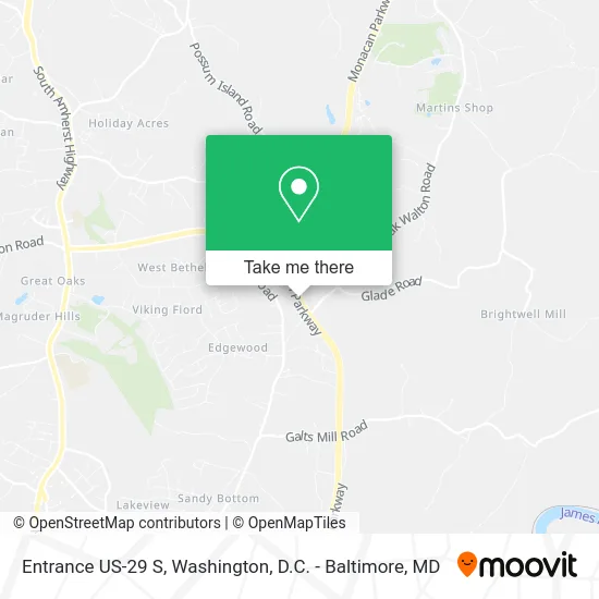 Entrance US-29 S map