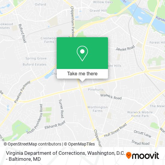 Virginia Department of Corrections map