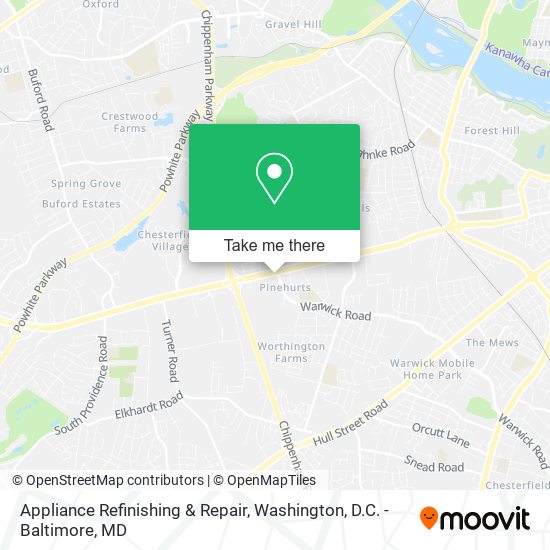Appliance Refinishing & Repair map
