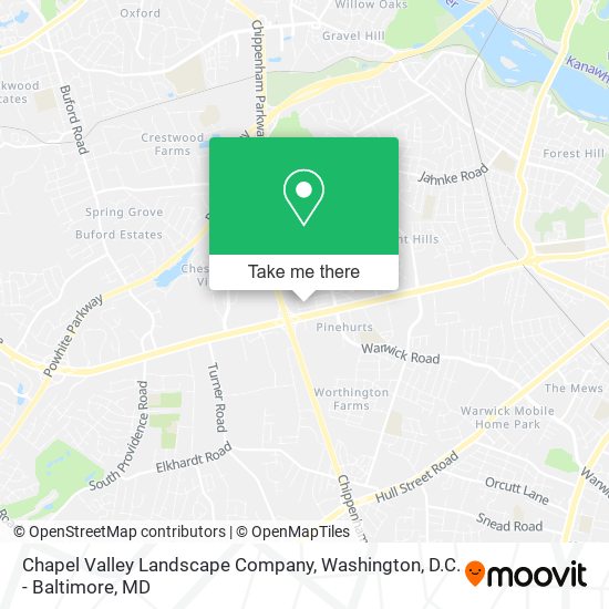 Chapel Valley Landscape Company map