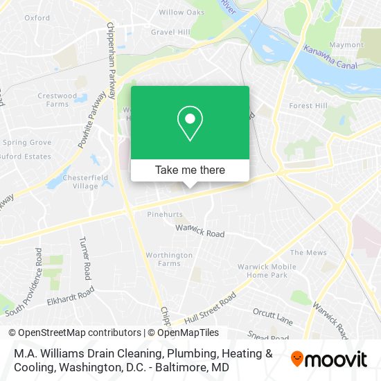 M.A. Williams Drain Cleaning, Plumbing, Heating & Cooling map