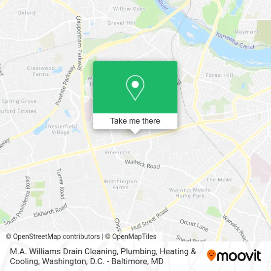 M.A. Williams Drain Cleaning, Plumbing, Heating & Cooling map