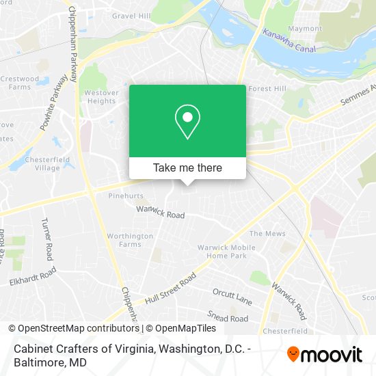 Cabinet Crafters of Virginia map