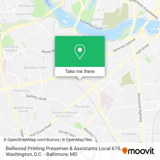 Bellwood Printing Pressmen & Assistants Local 670 map