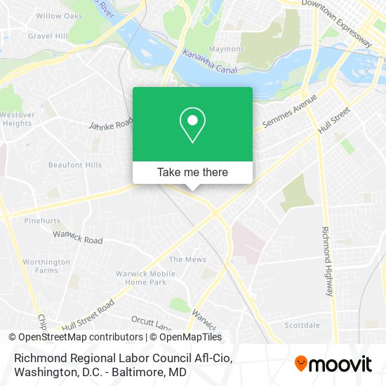 Richmond Regional Labor Council Afl-Cio map