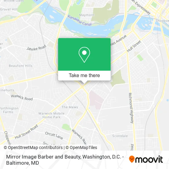 Mirror Image Barber and Beauty map