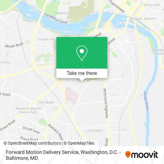 Forward Motion Delivery Service map