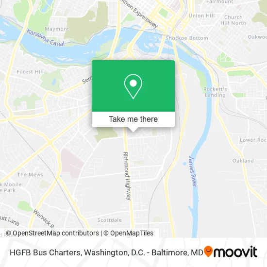 HGFB Bus Charters map