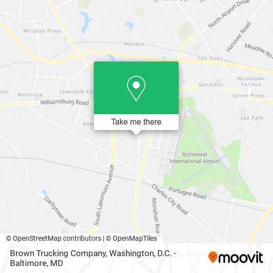 Brown Trucking Company map