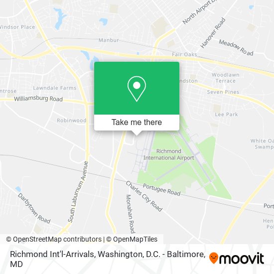 Richmond Int'l-Arrivals map